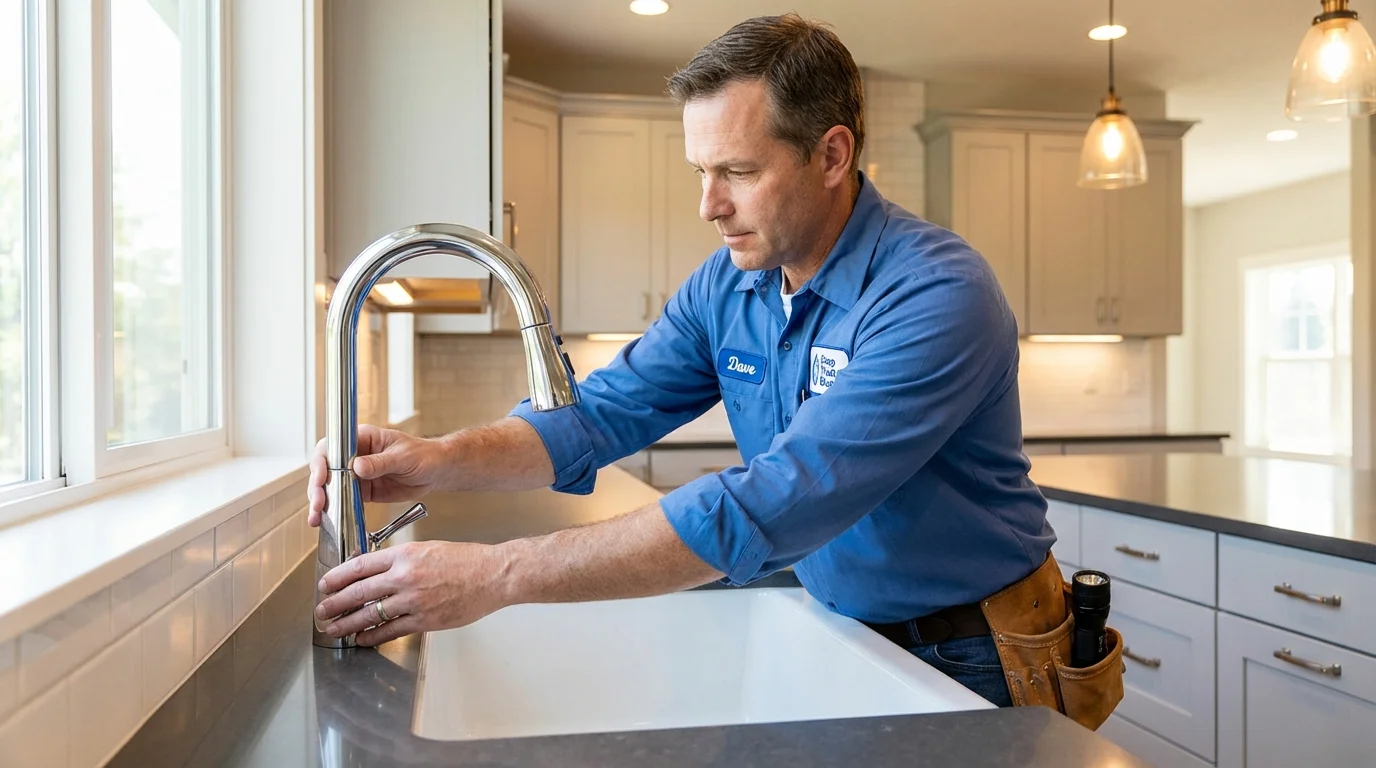 Kitchen faucet installation by Johns Plumbing LLC in East Meadow